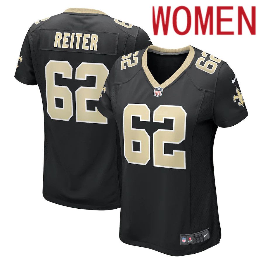 Women New Orleans Saints #62 Austin Reiter Nike Black Game NFL Jersey->women nfl jersey->Women Jersey